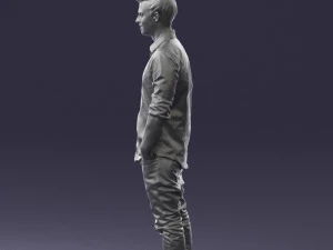 man in white shirt 0345 3d print ready 3D Print Model