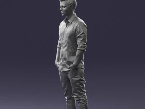 man in white shirt 0345 3d print ready 3D Print Model