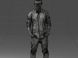 man in white shirt 0345 3d print ready 3D Print Model