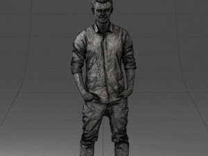 man in white shirt 0345 3d print ready Model Cetak 3D