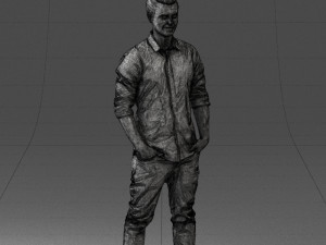 man in white shirt 0345 3d print ready Model Cetak 3D