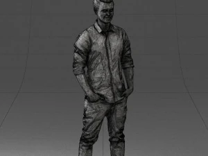 man in white shirt 0345 3d print ready 3D Print Model