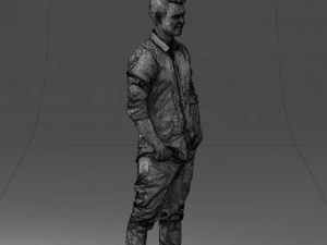 man in white shirt 0345 3d print ready 3D Print Model