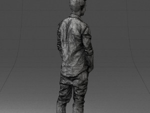 man in white shirt 0345 3d print ready Model Cetak 3D