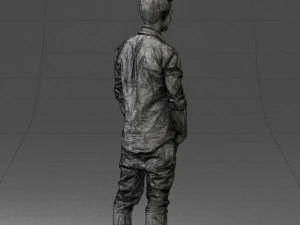 man in white shirt 0345 3d print ready 3D Print Model