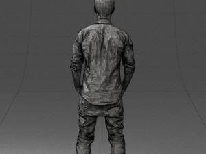 man in white shirt 0345 3d print ready Model Cetak 3D