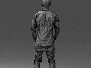 man in white shirt 0345 3d print ready 3D Print Model
