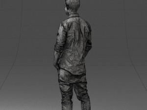 man in white shirt 0345 3d print ready Model Cetak 3D