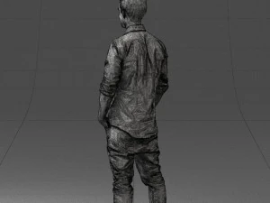man in white shirt 0345 3d print ready 3D Print Model