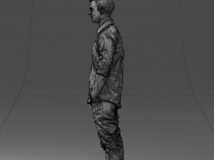 man in white shirt 0345 3d print ready Model Cetak 3D