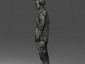 man in white shirt 0345 3d print ready 3D Print Model