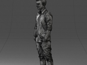 man in white shirt 0345 3d print ready Model Cetak 3D