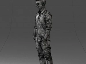 man in white shirt 0345 3d print ready 3D Print Model