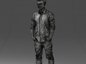 man in white shirt 0345 3d print ready Model Cetak 3D