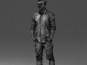 man in white shirt 0345 3d print ready 3D Print Model