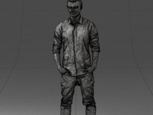 man in white shirt 0345 3d print ready Model Cetak 3D