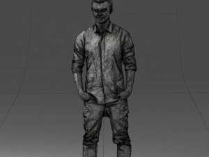 man in white shirt 0345 3d print ready 3D Print Model