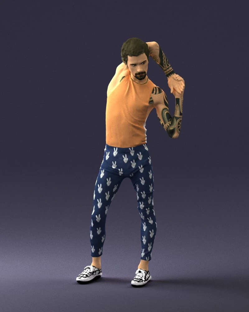 man in pose 0347 3d print ready 3D Print Model .c4d .max .obj .3ds .fbx .stl .blend 