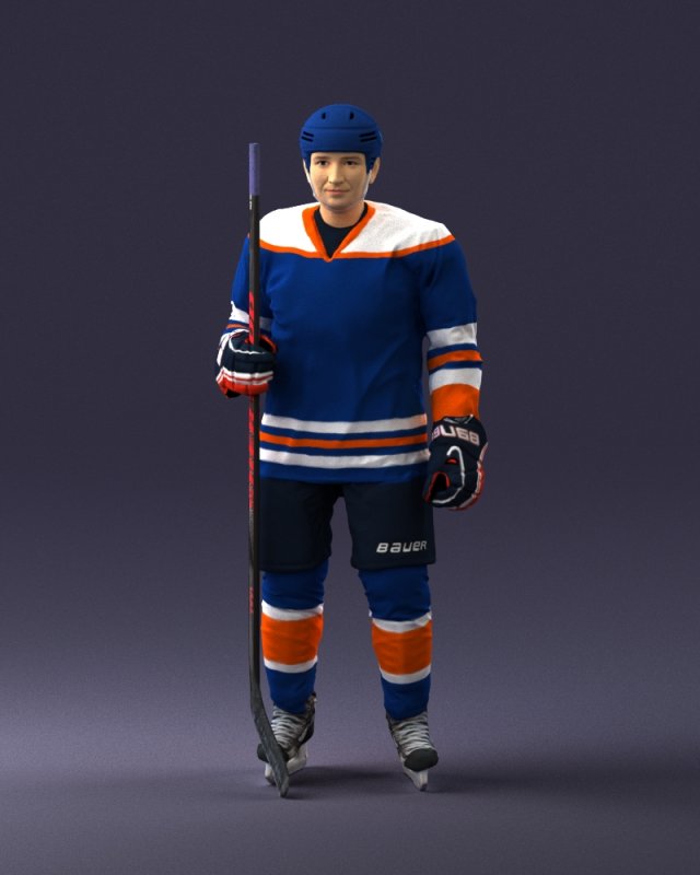 hockey player 0302 Model 3D .c4d .max .obj .3ds .fbx .stl .blend 