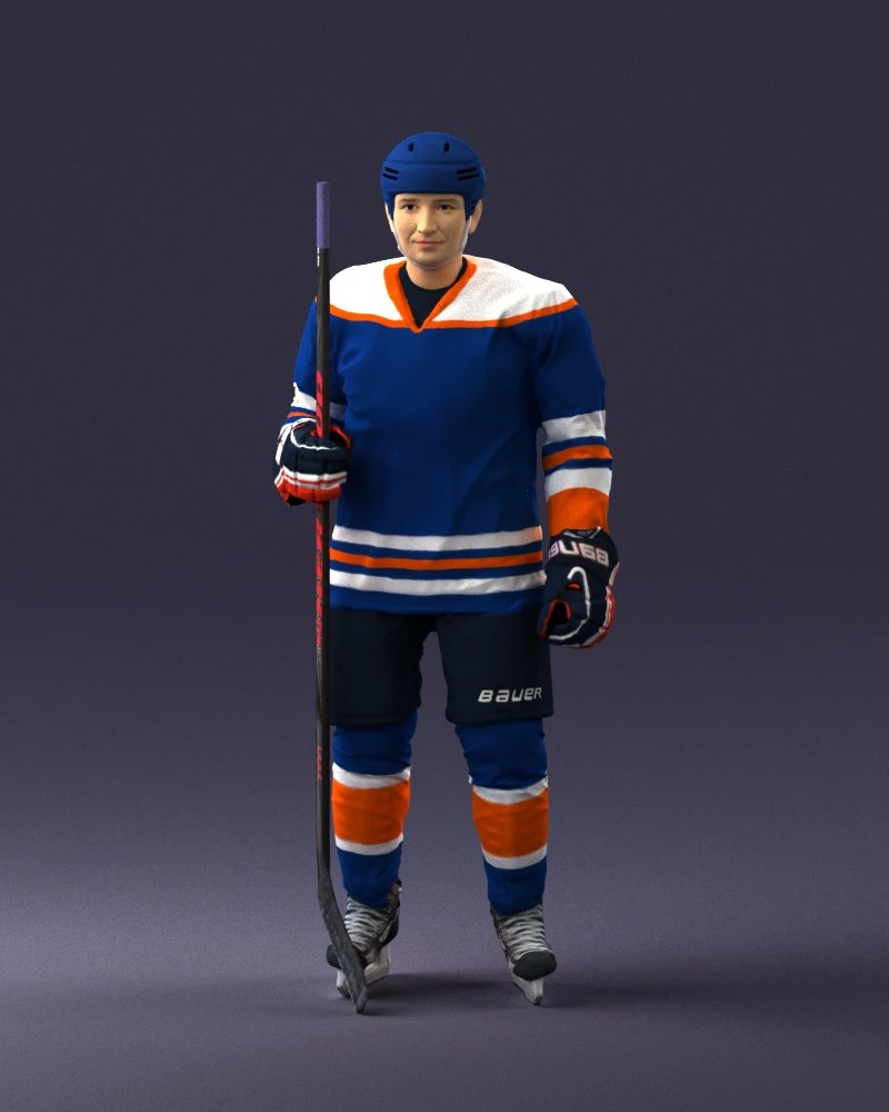 hockey player 0302 3d print ready 3D Print Model .c4d .max .obj .3ds .fbx .stl .blend