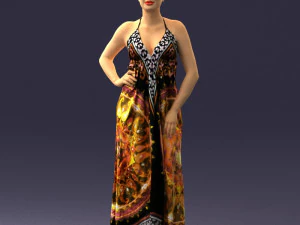 donna in abito 0299 ​​pronta per la stampa 3d Modello di stampa 3D