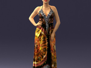 woman in dress 0299 3d print ready 3Dプリントモデル