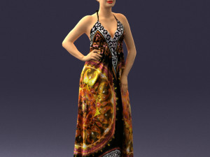 woman in dress 0299 3d print ready 3Dプリントモデル