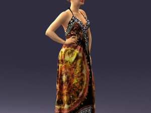 woman in dress 0299 3d print ready 3Dプリントモデル