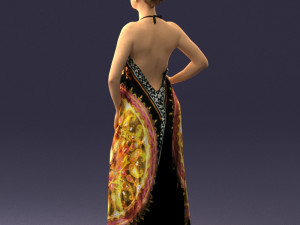 woman in dress 0299 3d print ready 3Dプリントモデル