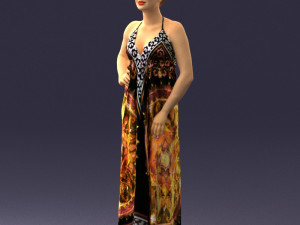 woman in dress 0299 3d print ready 3Dプリントモデル