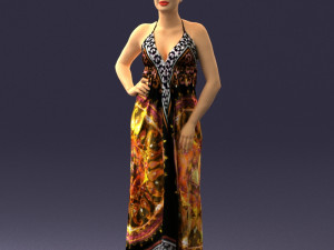woman in dress 0299 3d print ready 3Dプリントモデル
