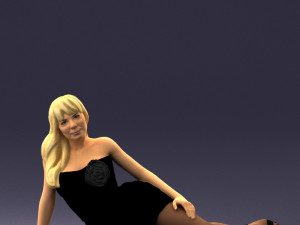 woman in black dress 0304 3D-Modell