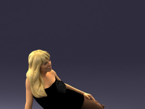 woman in black dress 0304 3D-Modell