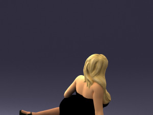 woman in black dress 0304 3D-Modell