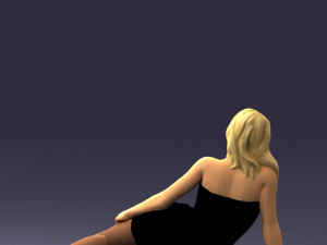 woman in black dress 0304 3D-Modell