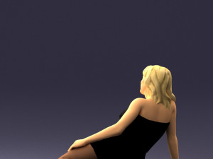 woman in black dress 0304 3D-Modell