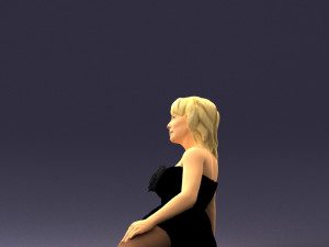 woman in black dress 0304 3D-Modell