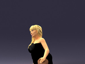woman in black dress 0304 3D-Modell