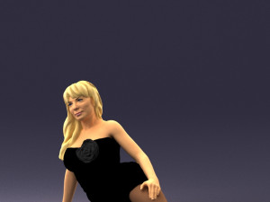 woman in black dress 0304 3D-Modell