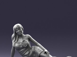 woman in black dress 0304 3D-Modell