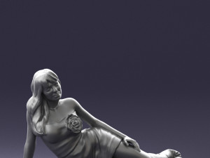 woman in black dress 0304 3D-Modell