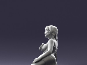 woman in black dress 0304 3D-Modell