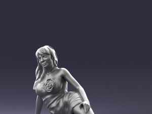 woman in black dress 0304 3D-Modell