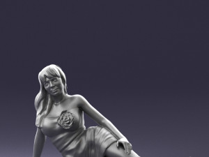 woman in black dress 0304 3D-Modell