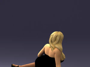 woman in black dress 0304 3d print ready 3D Print Model
