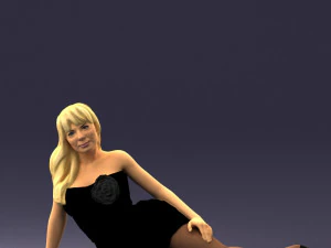 woman in black dress 0304 3d print ready 3D Print Model