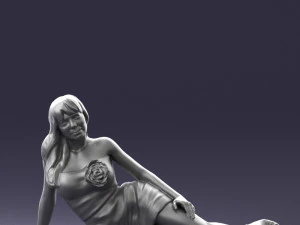 woman in black dress 0304 3d print ready 3D Print Model