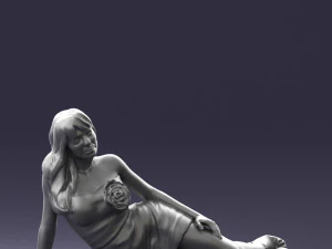 woman in black dress 0304 3d print ready 3D Print Model