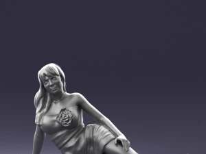 woman in black dress 0304 3d print ready 3D Print Model