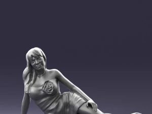 woman in black dress 0304 3d print ready 3D Print Model